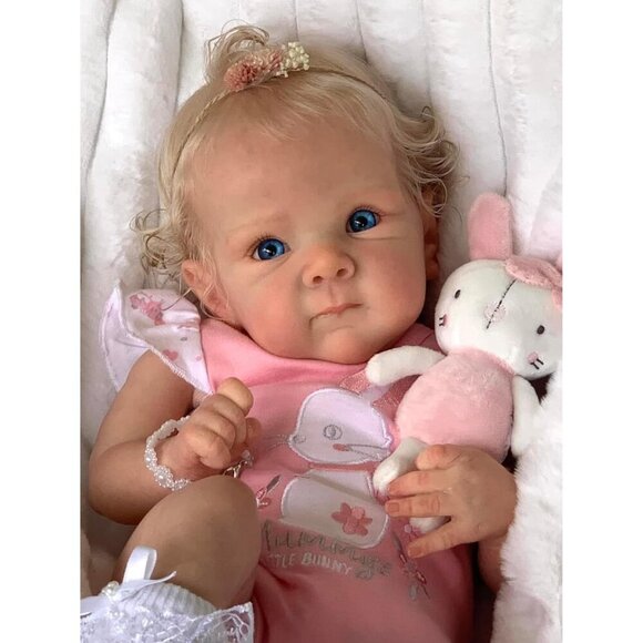 ❤️ 18 Inch Baby Girl Doll Vinyl Full Body Silicone with Blue Eyes - Picture 6 of 9